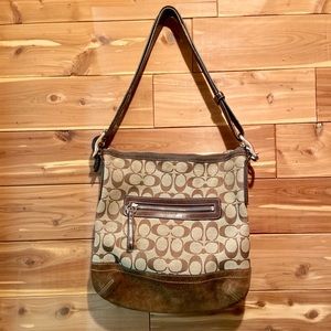Coach fabric and suede purse